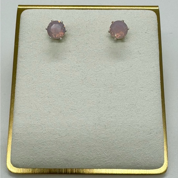Rose Water Opal 8mm Crystal Stud Earrings Made with Swarovski Crystals - Picture 11 of 14